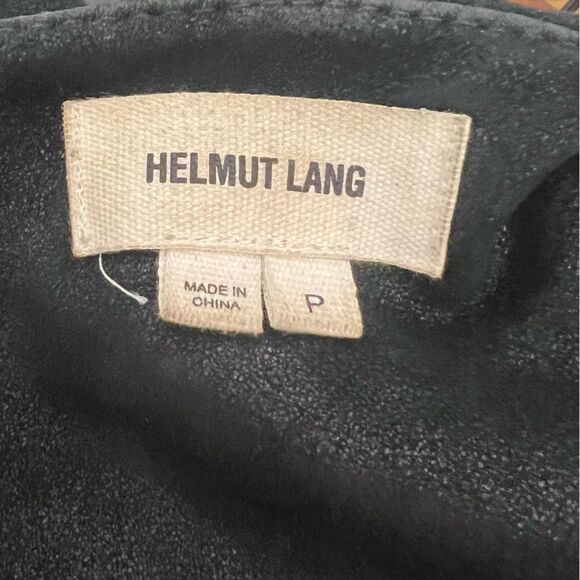 Helmut Lang Women's Suede Jacket Lamb Leather Black Asymmetric Zip - Picture 4 of 5